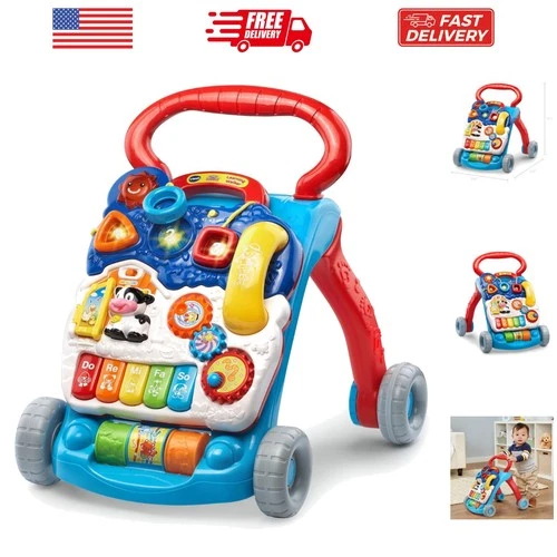 Sit-to-Stand Learning Walker Frustration Free Packaging, Blue