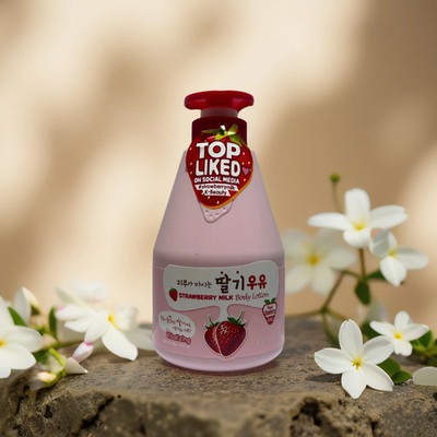 Softening Glow  Strawberry Milk Body Lotion from Welcos   11.8 fl oz