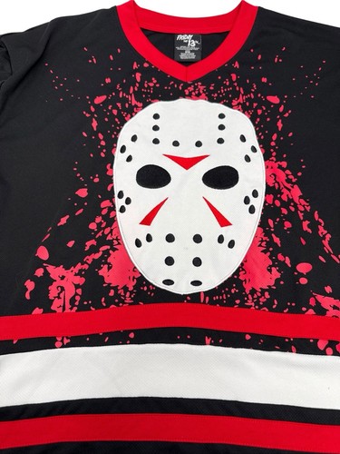 FRIDAY THE 13TH Jason Voorhees #13 maglia hockey nera taglia media Halloween top - Foto 4 di 8