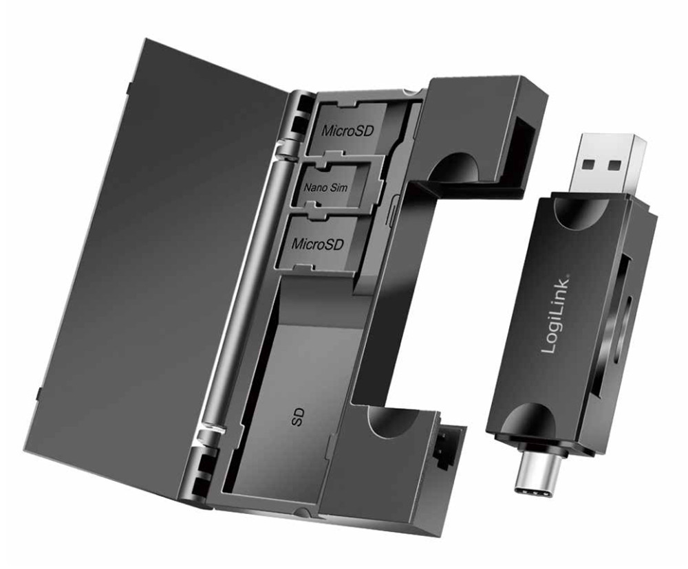 Memory Card - Lettore Di Memorie Usb 3.2 Gen1 2 In 1 Con Custodia Card