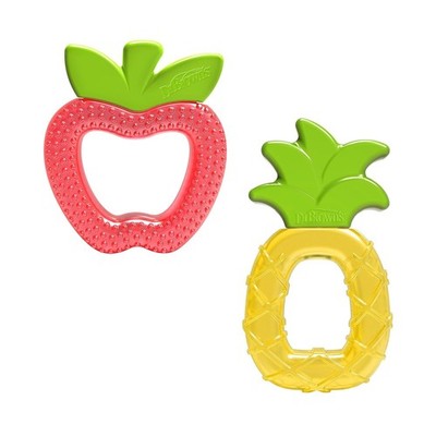 Dr. Brown's AquaCool Water-Filled Baby Teether 2-Pack Pineapple/Apple, BPA-Free