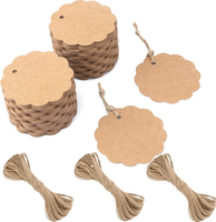 G2PLUS 100Stk GeschenkanhäNger Weiß 6CM: Kraftpapier Etiketten AnhäNger Mit Jute