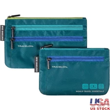 RFID Shielded Passport Wallet Organizer W/ Zipper Pouches Currency Cards New