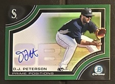 2015 Bowman Chrome Prime Position Green Refractor Auto /99 DJ Peterson #PPA-DP