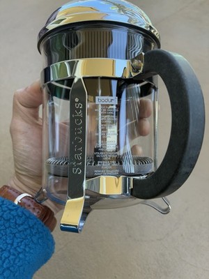 BODUM Chrome French Press Coffee Maker 8 Cup / 1L Stainless Glass