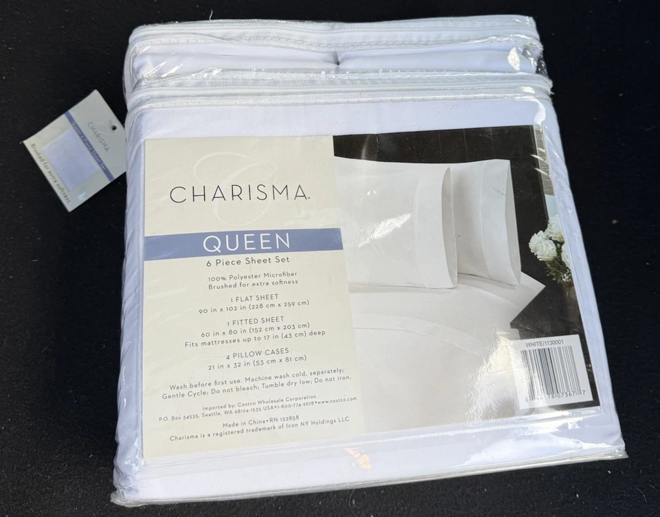 Набор простыней Charisma Queen из 6 предметов белый/1130001 совершенно новый - Изображение 2 из 2