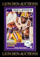 Ja'MARR CHASE 2021 CHRONICLES SCORE DRAFT PICKS PURPLE ROOKIE JERSEY MATCH #1/99