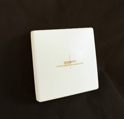 Vtg Spritzer & Fuhrmann Case Gift Box White Pebbled Hardshell MCM Luxury Empty 