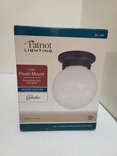 Patriot Lighting 6" Globe Flush Mount Ceiling Light Fixture - Bronze & Opal
