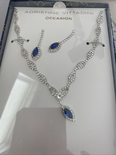Adrienne Vittadini Silver Tone Clear Rhinestone Necklace