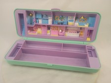 Astuccio portamatite Polly Pocket vintage 1990 verde compatto playset Bluebird - solo custodia 