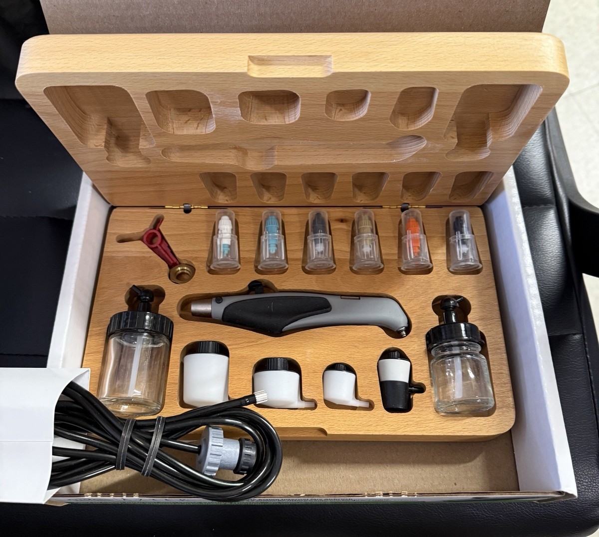 Aztek A4709 Deluxe Resin Airbrush Set with Wood Case for sale