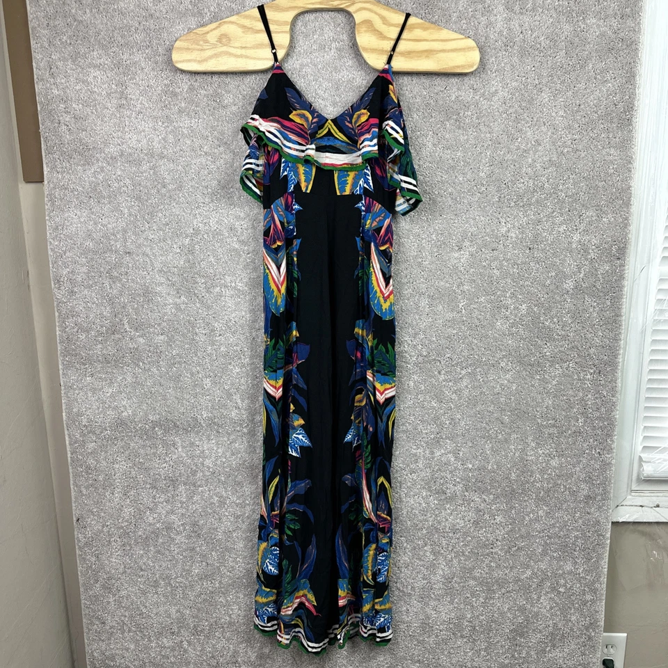 Mono Flying Tomato Mujer Pequeño Multicolor Tropical Volantes Pierna Ancha Foto 3 de 4