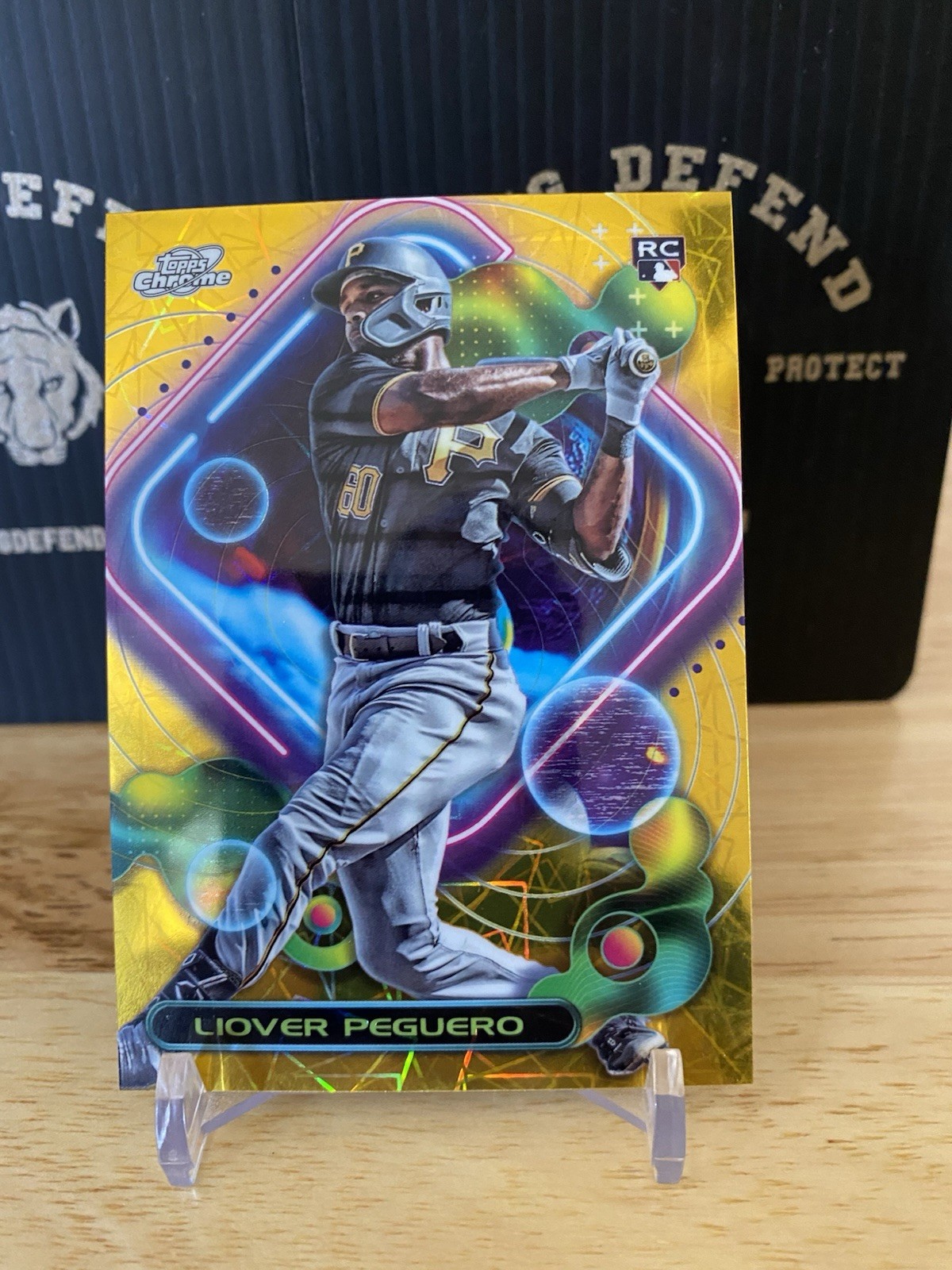 2023 Topps Cosmic Chrome - Liover Peguero Gold Interstellar Refractor /50 (RC)