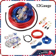 Car Audio Cable Kit 1500W Amp Amplifier Install RCA Subwoofer Sub Wiring 12Gauge