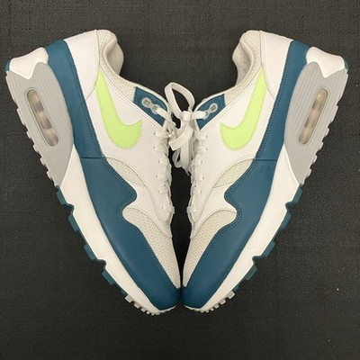 Nike Air Max 90 / 1 QS Shoes AJ7695 103 White Geo Teal Lime Blast Sz 10