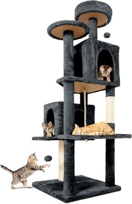 58.5inch Large Cat Tree Tower Condo for Indoor Cats, Soft Plush Multi-Level