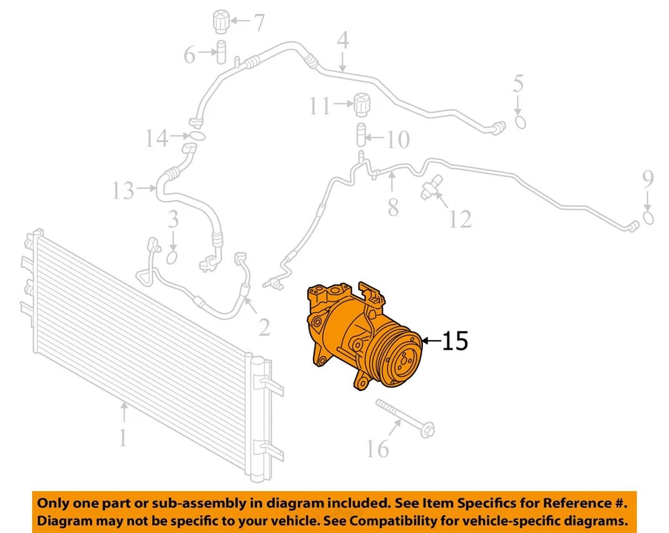 Compressor CA compatível com 16-19 BMW X1 632594 - Imagem 3 de 4