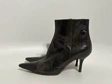 Vtg Dolce & Gabbana Brown Snakeskin Ankle Boots 36.5
