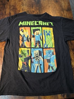 MINECRAFT- Creeper Steve Alex Zombie Skeleton MOJANG Shirt Boys  XL 14-16 READ