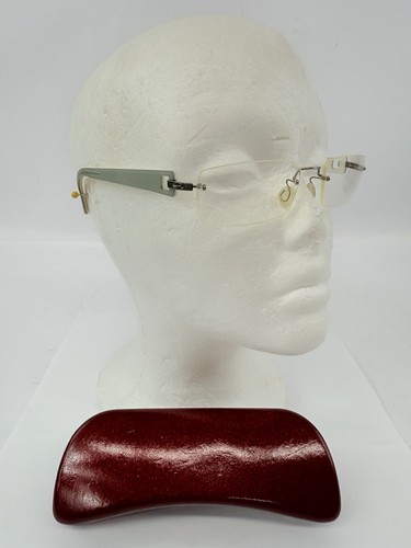 Lindbergh Spirit Titanium Col K52 125 mm Green Silver Rimless Eyeglasses W/ Rx