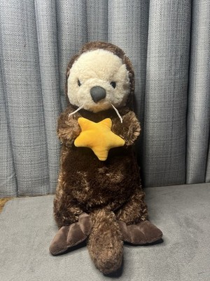 Nature Planet Brown Sea Otter Orange Star Large Plush Stuffed Animal Toy