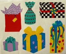 BIRTHDAY GIFT Stickers(6pc) Mrs.Grossman's•Wrapped •Christmas•Bow’s•Card Making•