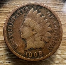 1908 Indian Head Cent - Actual Coin Shown - Free Shipping & Tracking INV#10