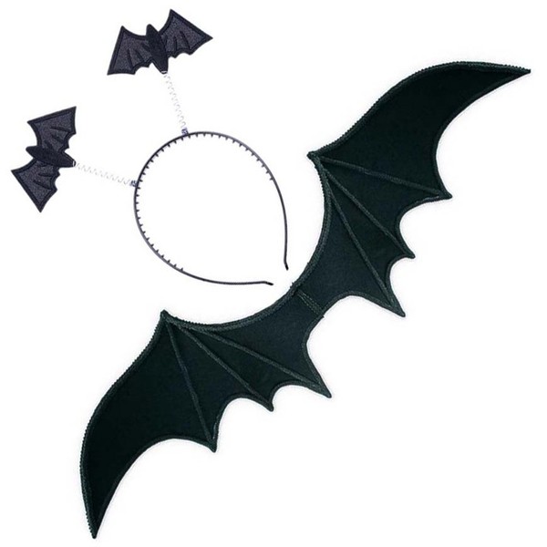 Fledermaus FlüGel Und Haarreif Set KostüM Halloween Karneval Erwachsene-image