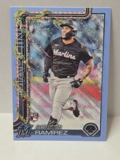 2025 Topps Holiday Agustin Ramirez #H19 Light Blue & White Glitter RC Marlins