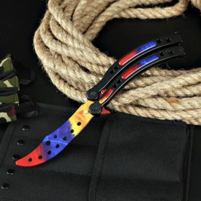 CS GO Balisong Butterfly MARBLE FADE Messer Skin Knife Striker Trainer Übung