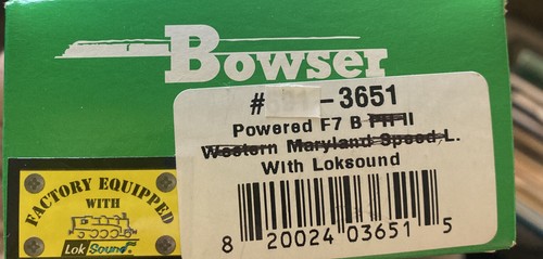 Bowser HO #691-3651 F-7 B Unit Powered Chassis w/Factory Lok-Sound DCC NIB! - Picture 2 of 10