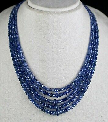 Details about   Natural Gem Shaded Blue Sapphire Faceted 3mm Size Rondelle Beads Necklace 16.5"