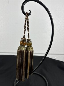 Curtain Drape Tassel W/glass Bead Ornate Lot Of 2 #TB38