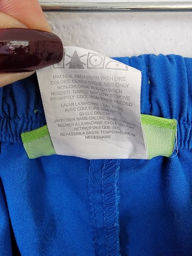 Crocs Womens Blue Drawstring Elastic Waist Medical Apparel Scrub Pants Sz XS BT4 - Picture 5 of 6