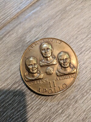 first man on the moon Apollo 11 NASA coin 1969 Armstrong, Collins ...