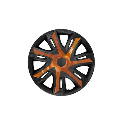 NRM 15'' Enjoliveurs Bicolore Cuivre/Noir 4 Pièces - Set Complet Pour Jantes Acier