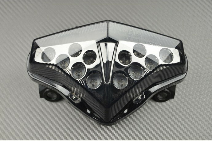 Feu stop LED clignotant teinté noir pour moto Kawasaki ER6N modèles 2012 à 2016