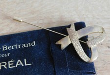 vintage BROCHE COEUR Epingle à chapeau AIGUILLE bijou ARTHUS BERTRAND L'OREAL