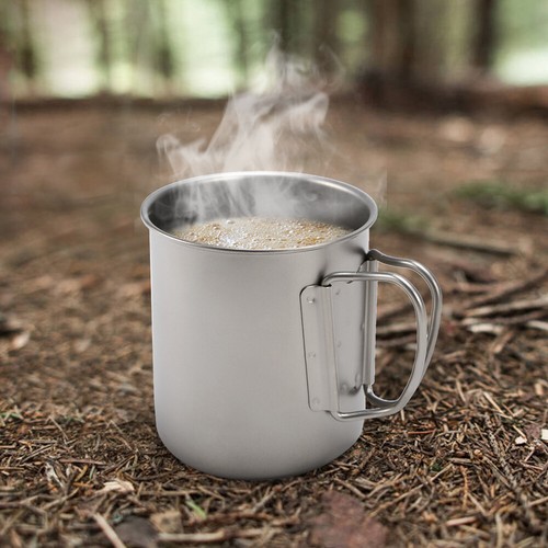 300/400/450/750ml Outdoor Titanium Cup Mug Water Cup w/ Foldable Handle WTY T0A8 - Picture 37 of 46