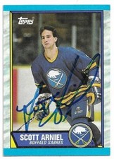 SCOTT ARNIEL Autographed Signed 1989-90 Topps Hockey card #187 Buffalo Sabres