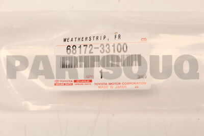 6817233100 Genuine Toyota WEATHERSTRIP, FRONT DOOR GLASS, INNER LH  