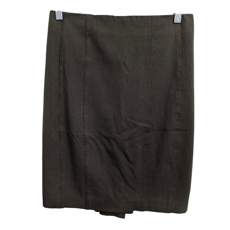 Brown Lined Express Pencil Skirt Size 2 with Zipper Back & Layered Vent