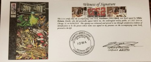 Deathmate (1993) Black SIGNED by Whilce Portacio Notarized Witness of Signature - Picture 5 of 5