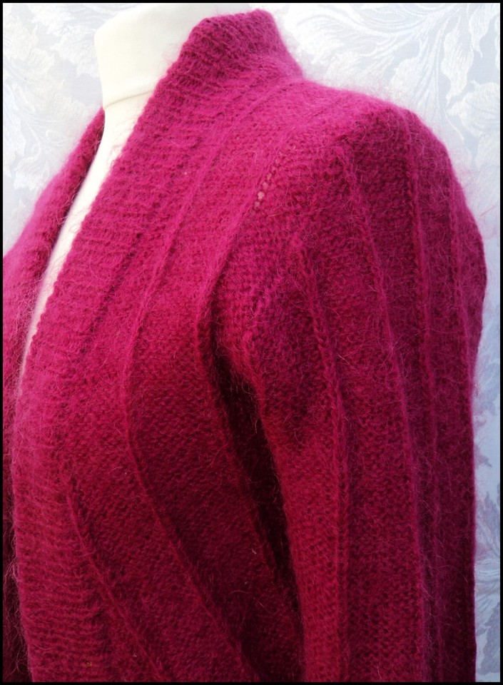 Vintage 1980s cardigan LITTLEWOODS fuschia mohair blend cardi fits size