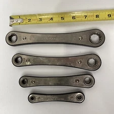 Vintage Craftsman USA Double Box End Ratcheting Wrench Set SAE  1/4”-3/4” 12 Pt