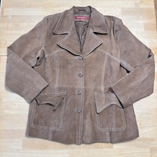 Jennyfer J Women’s Jacket Vintage Brown Leather Suede Western Button Up Size 3x