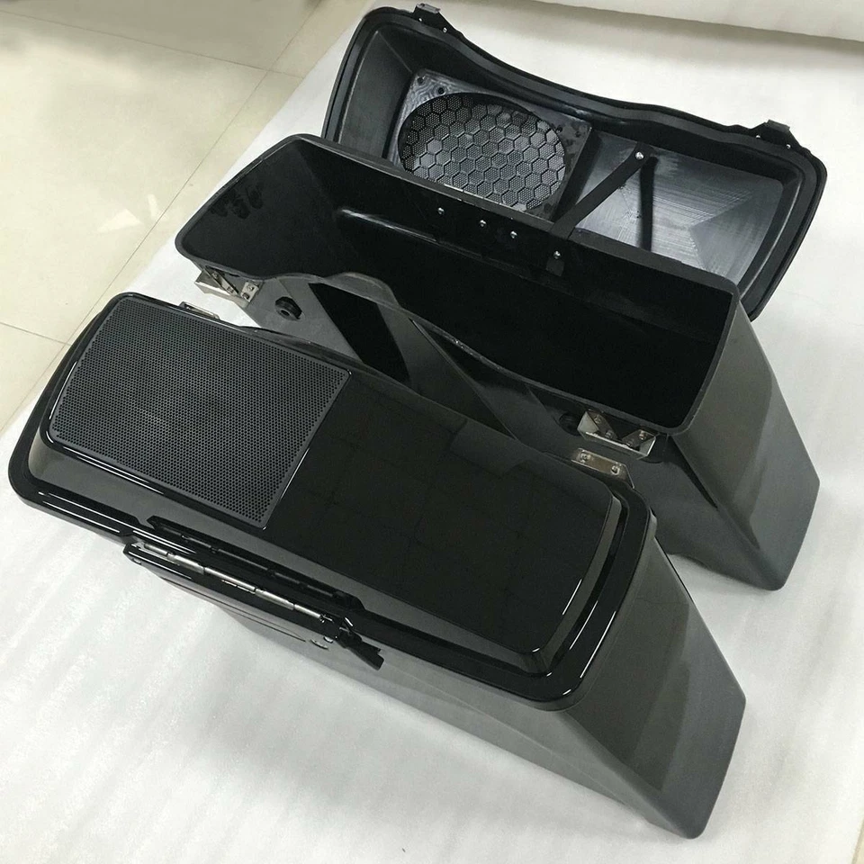 Alforjas rígidas con tapas y pestillo de altavoz de 6x9" y llaves para Harley Touring 1994-2013 Foto 4 de 4