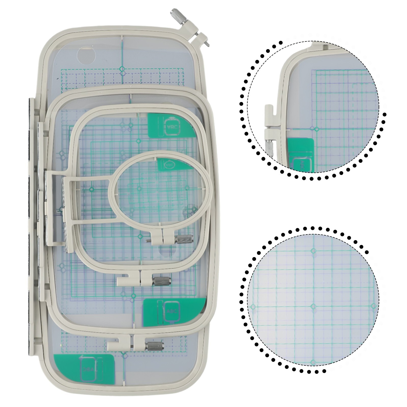 Embroidery Hoop Set Universal Clear Grids Purple/green Mesh Accessories