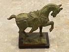 Vintage Heavy Cast Iron Chinese War Horse Tang Dynasty Style Statue  — photo 3